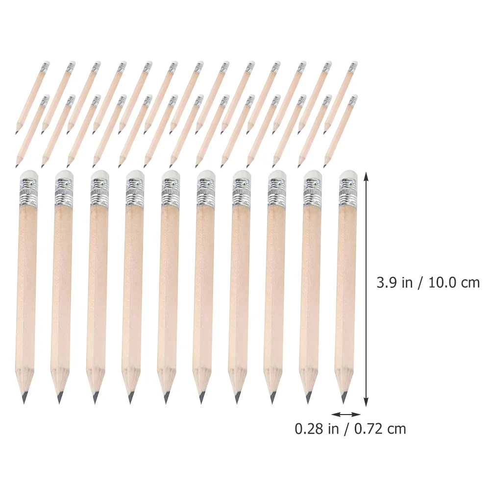 50 Pcs Short Pencil Kids Stationery Toddler Writing Students Drawing Pencils Log for