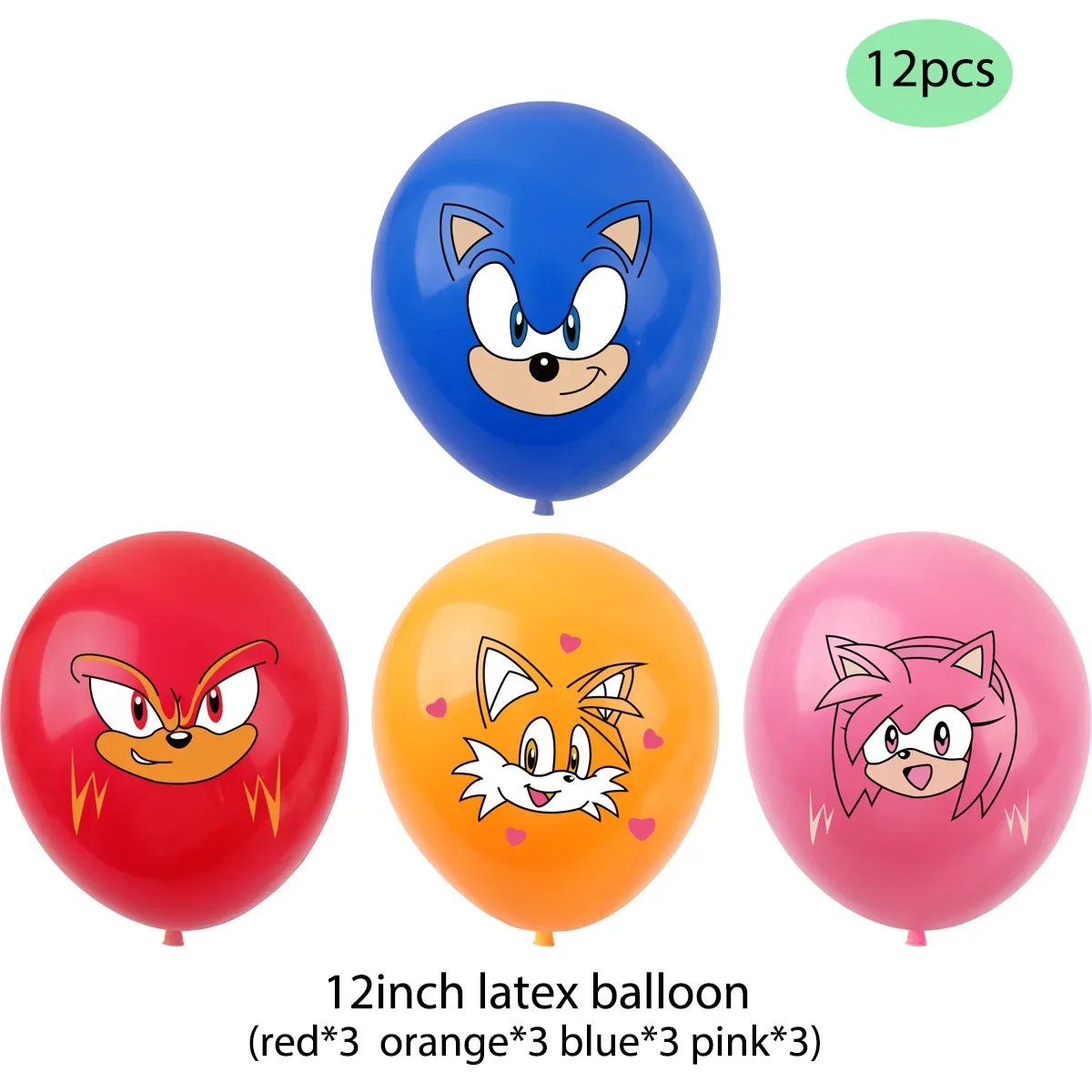 Fournitures de fête d'anniversaire de famille Sonic Game pour enfants, bannière de poulet, décoration de gâteau, ballon de sensation de confrontation, ensemble Sonic, décorations d'anniversaire