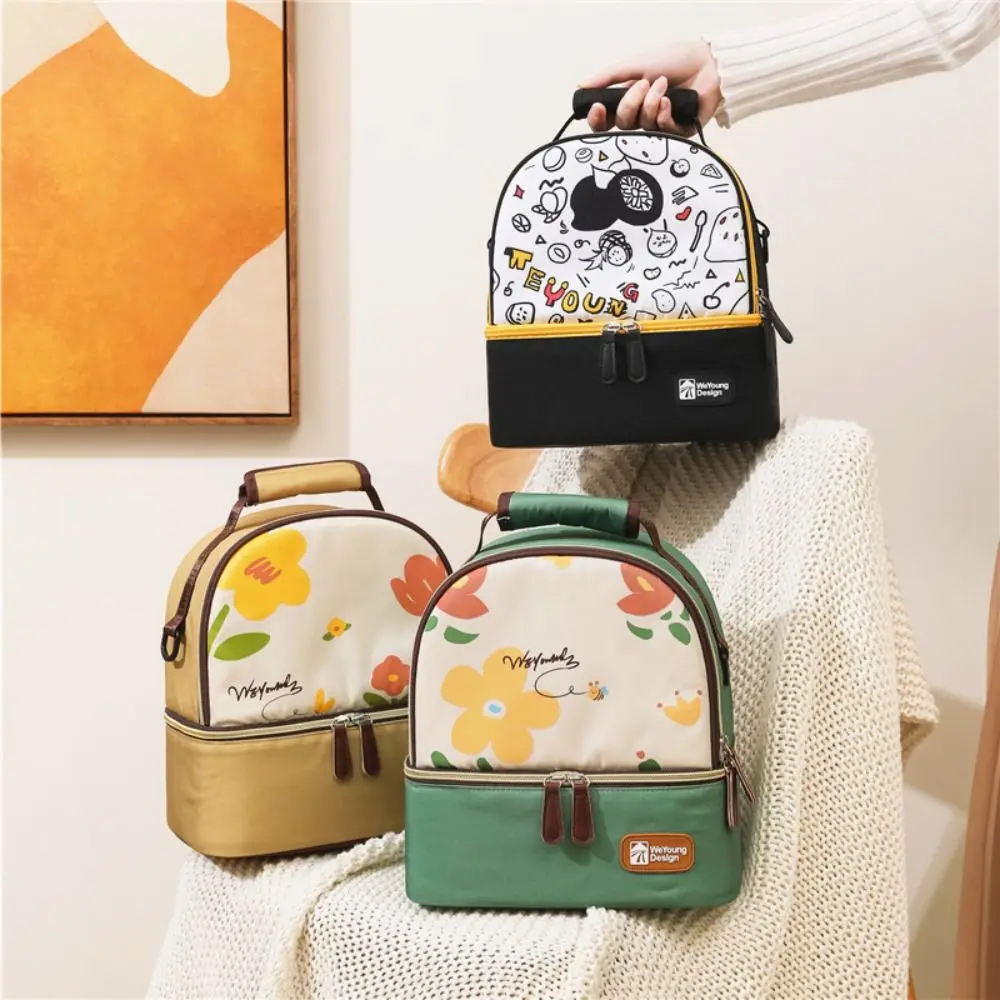 Multifunctional Maternity Backpack Portable Lightweight Breastmilk Cooler Bag Large Capacity Double Layer Insulated Storage Bag
