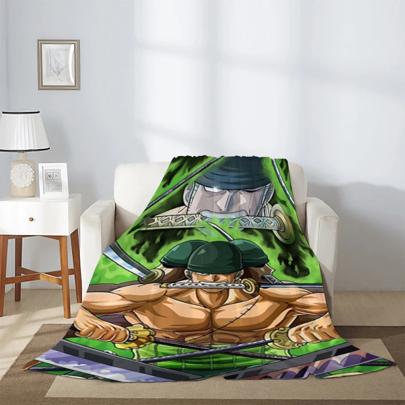 

Roronoa Zoro Custom Blanket Sofa Winter Luffy One Piece Anime Fluffy Soft Blankets & Throws Microfiber Bedding Knee Warm Fleece