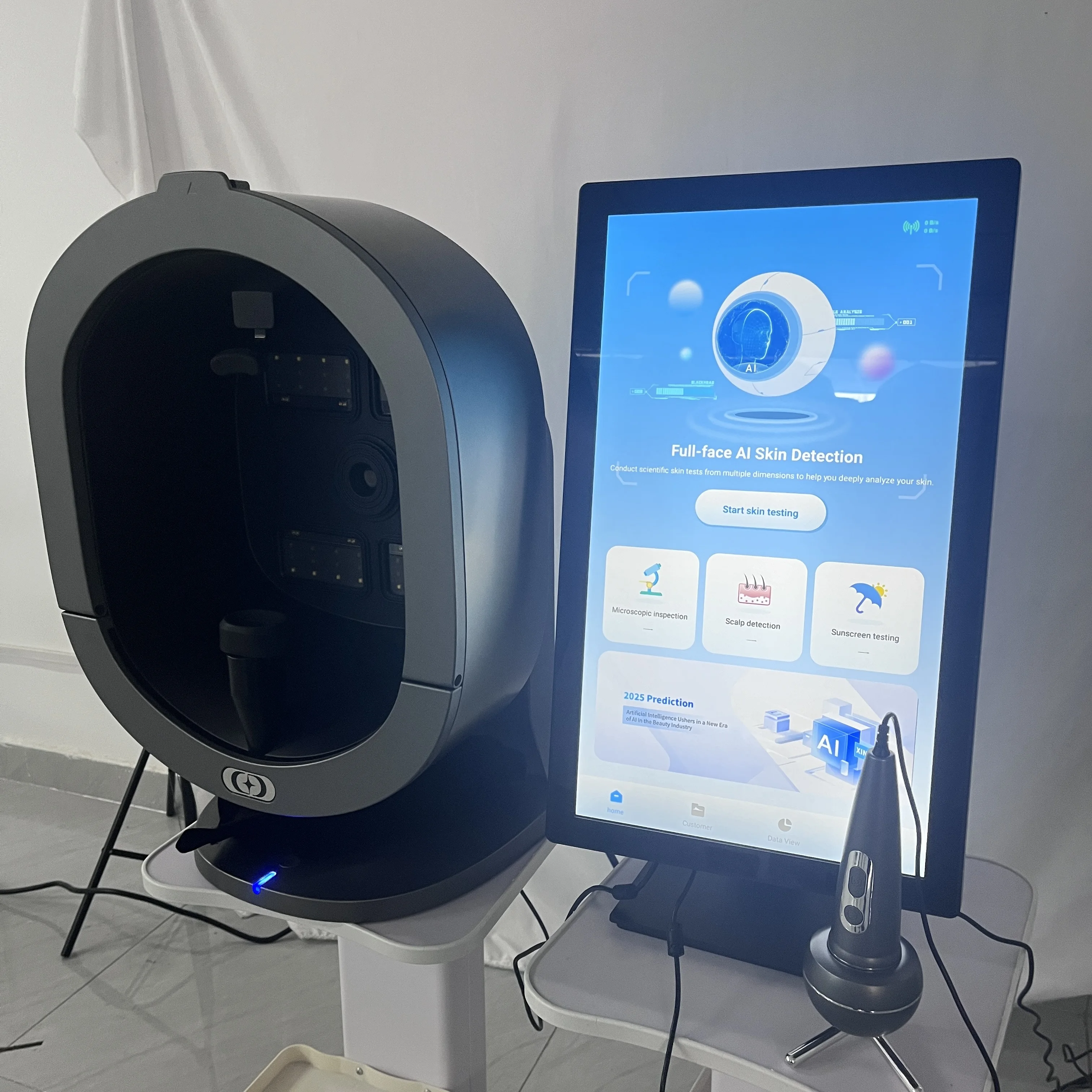 

3D Skin Scanner AI Care Facial Analyzer Monitor Machine Magic Mirror Portable Testing English Detector Face Camera Test Analysis