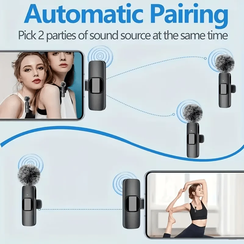 Wireless Mini Microphone For Iphone 17/16/15 Android Phones Omnidirectional Lavalier Microphone for Interviewing Video Podcasts