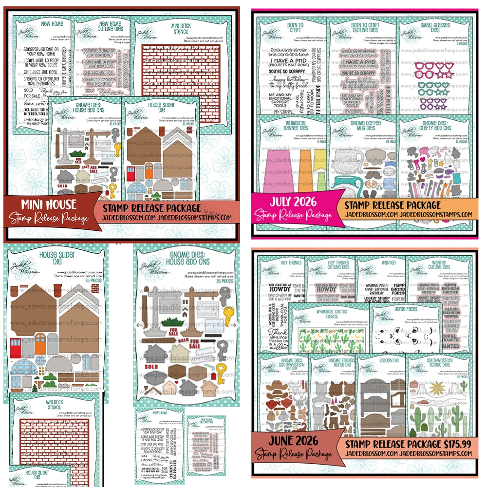 Jaded Blossom Mini House Gnome Dies: House Add Ons Metal Cutting Dies and Stamps for DIY Handmade Scrapbook Card July 2026 New
