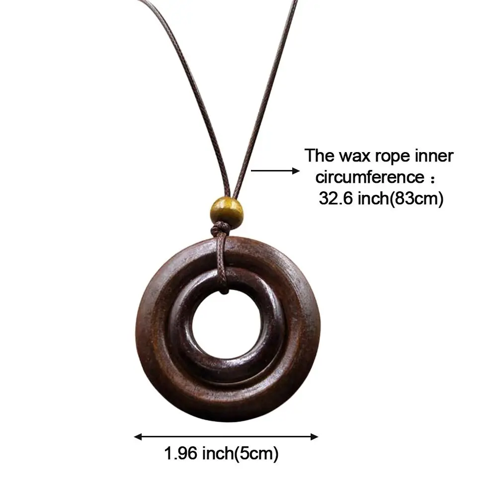 Wooden Gifts Vintage Leather Lanyard Female Jewelry Collar Decoration Clothing Pendant Necklace Sweater Necklace Sweater Chain
