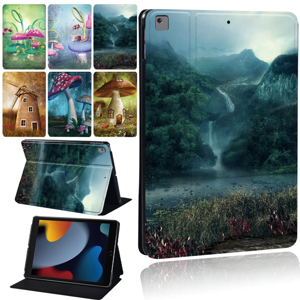 

Cover for IPad 9th 10.2 Case for IPad 8th 7th Generation 10.2 Forest Print Leather Tabelt Case for IPad 2 3 4 Gen 9.7"/Mini 4 5