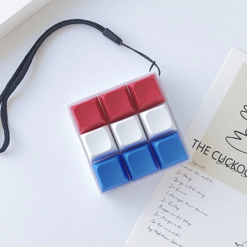 Relaxing DIY Keyboard Fidget Keychain Keys Button Keycap Finger Keyboard Caps Pass The Time Relief Stress Pinch Toy Adult