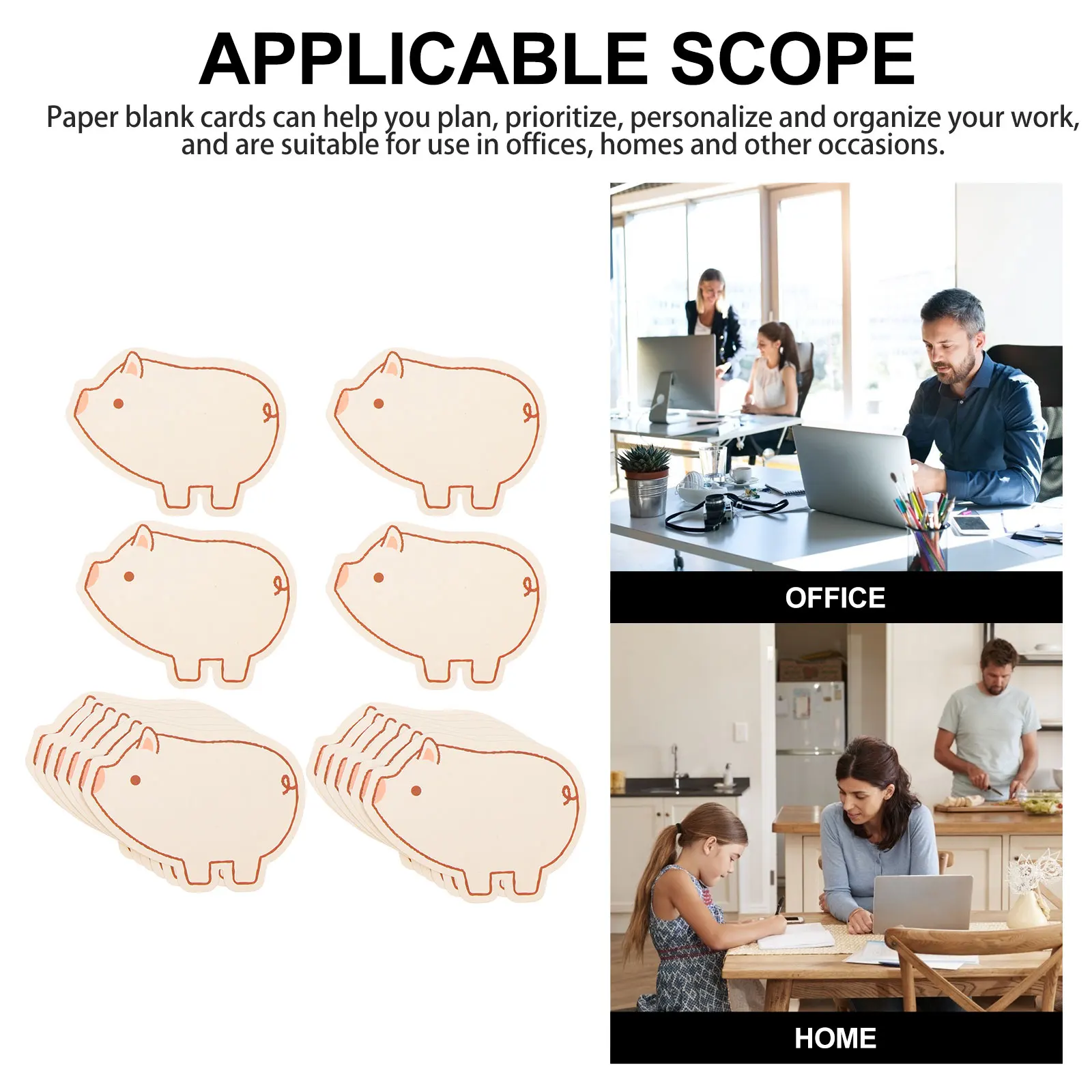 

60pcs Message Cards Blank Notes Animal Shaped Greeting Notecards Bulk Paper Study Office Supplies Smooth Writing