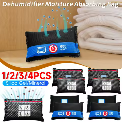 Car Dehumidifier Moisture Absorbing Bag Reusable Multifunction Silica Gel/Mineral Drying Bag for Home Wardrobe Shoe Cabinet