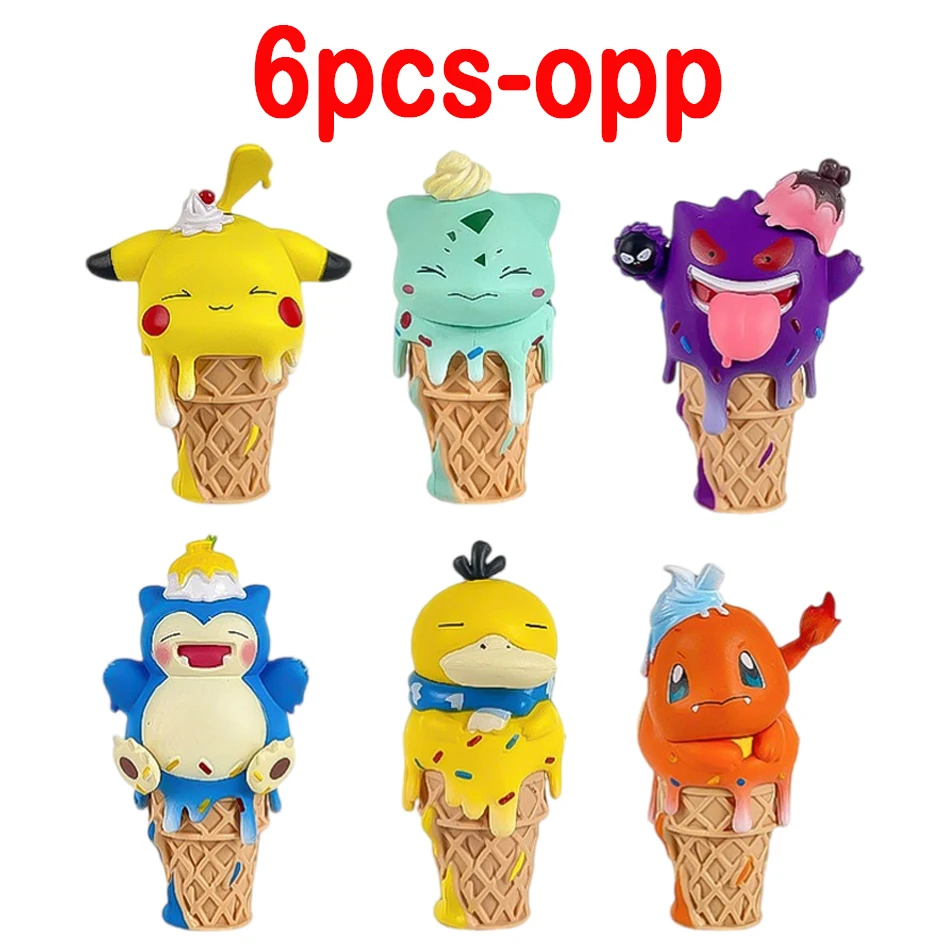 Pokemon Eiscreme Pikachu Snorlax Psyduck Gengar Anime-Figur Blindbox-Spielzeug Tischdekoration Weihnachts- und Geburtstagsgeschenke – Detail 2