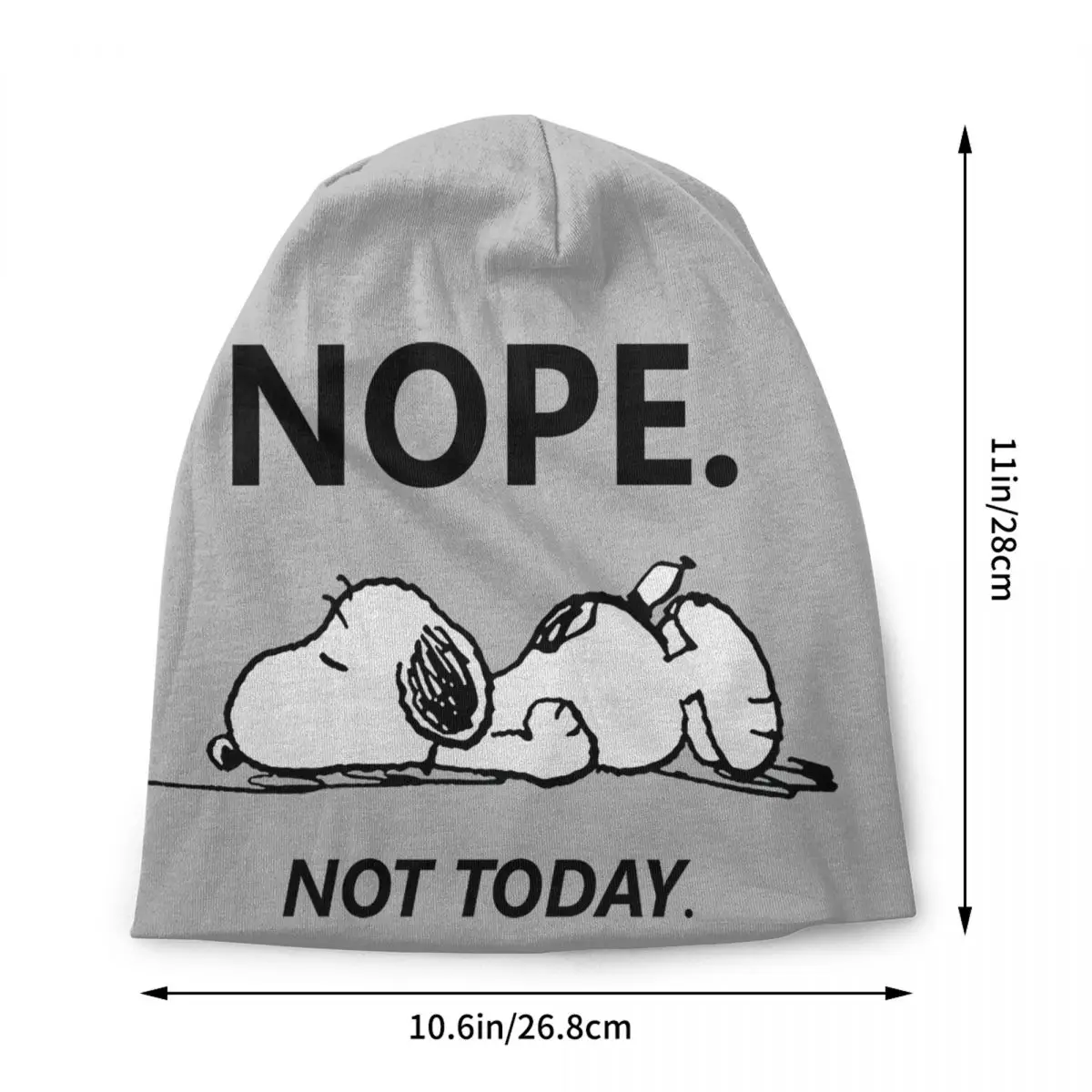 Custom S-Snoopys Nope Not Today Bonnet Hats Hip Hop Knitting Hat For Men Women Warm Winter Skullies Beanies Caps