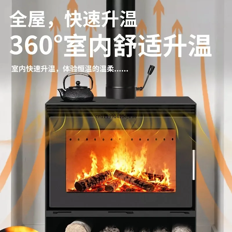 Hot‑Air Blown Real Fire Wood Burning Fireplace Indoor Wood Heater Stove For Winter Rural Home Guesthouse Villa Heating