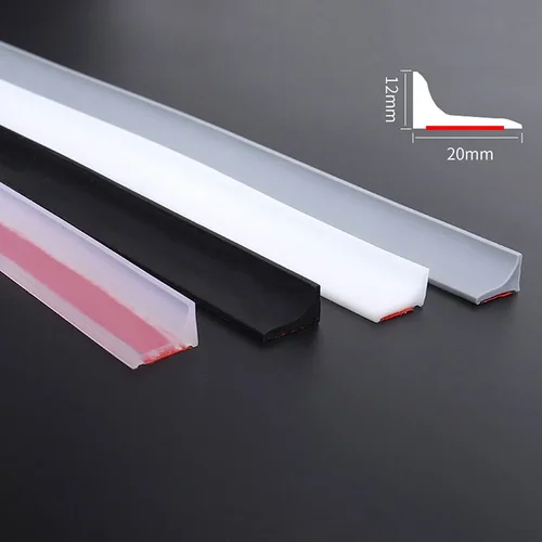 Tira de tapón de agua de silicona de 3M, retención de encimera de cocina flexible, ducha de baño, barrera contra inundaciones, separación de ropa seca y húmeda