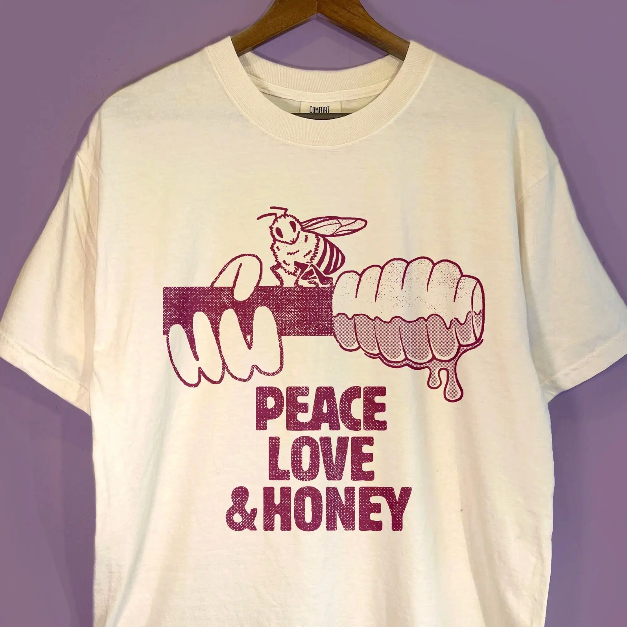 Peace, Love & Honey Shirt, Bee Lover Keeper gift Keeper Comfort Colors