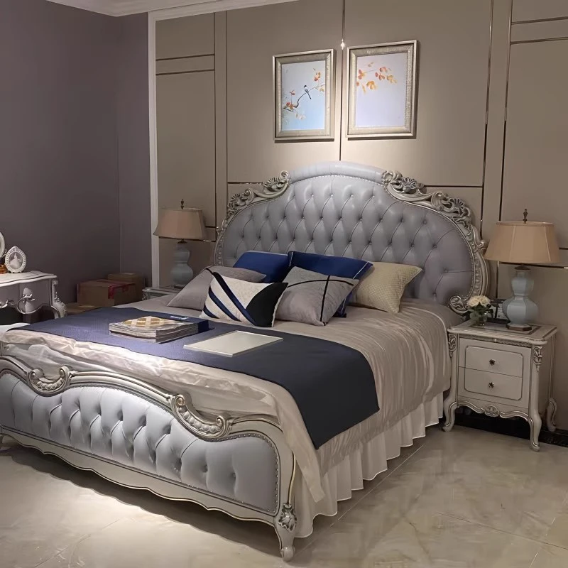 

European Luxury Girls Bed Design Castle King Size Bedroom Sleeping Bed Frame Headboards Storage Camas De Casal Hotel Furniture