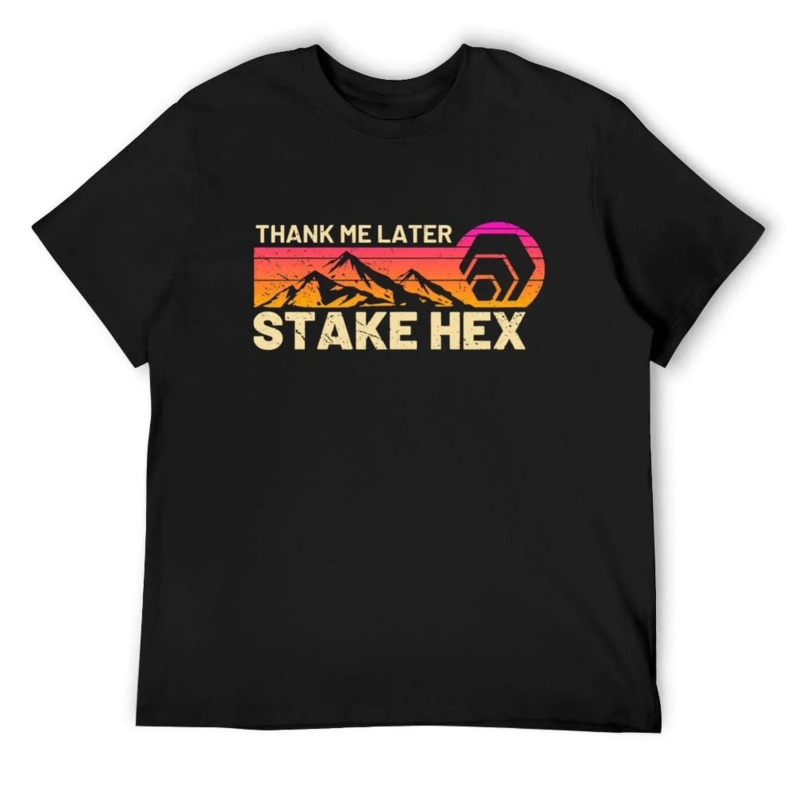 

Stake HEX Crypto Thank Me vintage Sunset Hex Cryptocurrency T-Shirt tops T-shirts oversize big and tall t shirts for men