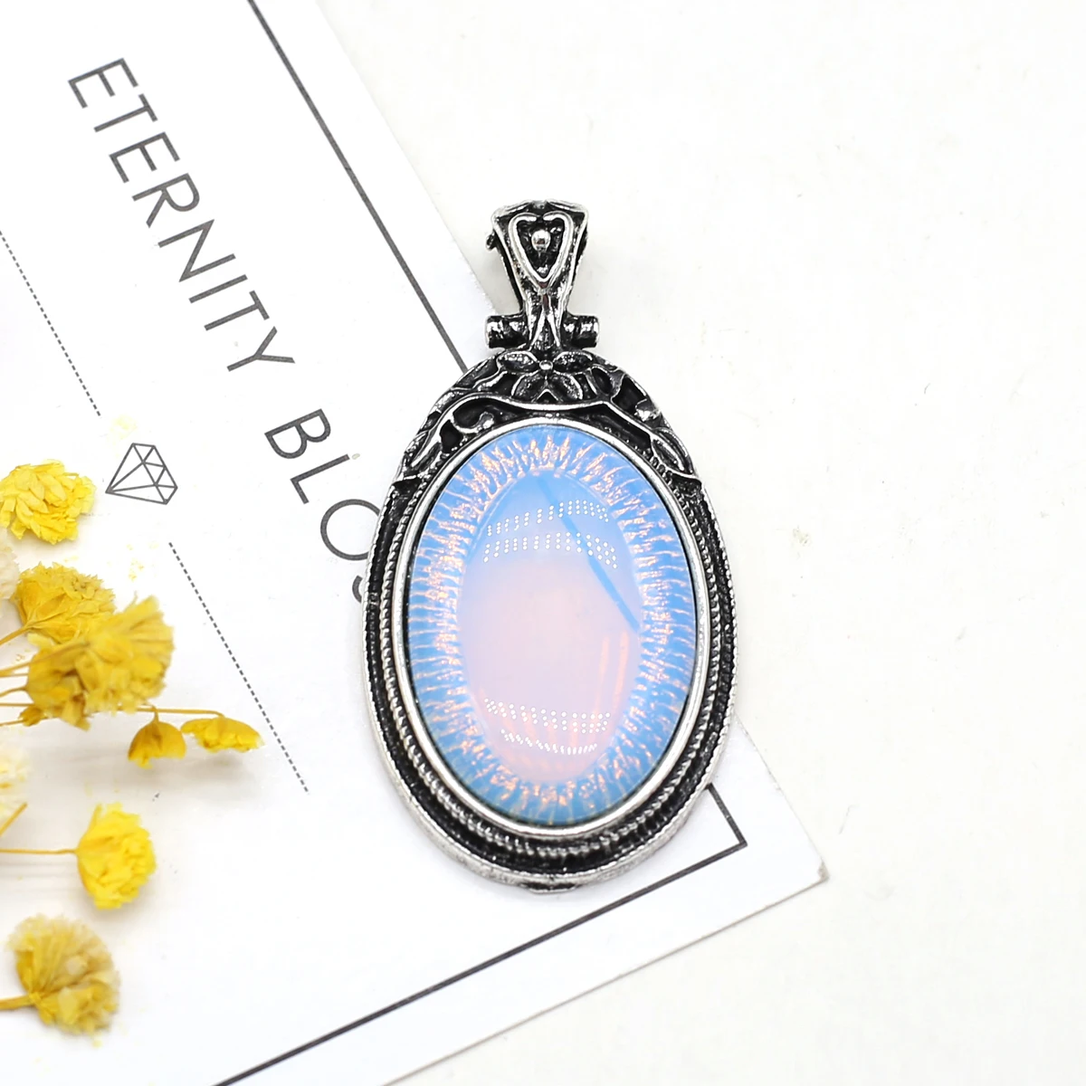 Natural Stone Pendants Tibetan Silver Lapis lazuli Turquoises Crystal for Vintage Jewelry Making Diy Necklace Earrings Gifts