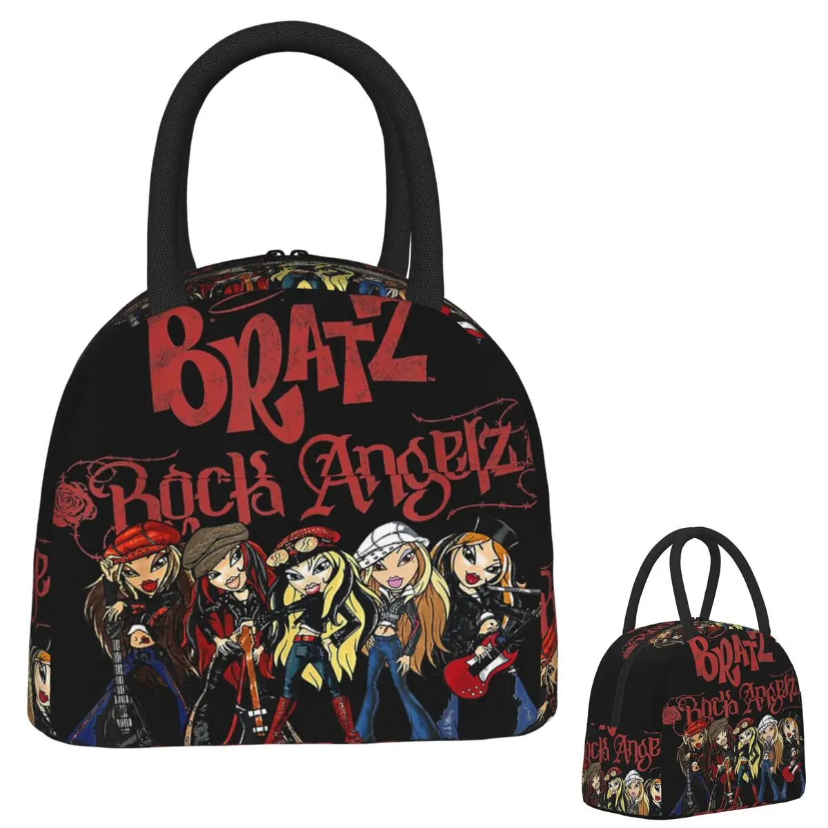 

Bratz Rock Angelz Group Shot Insulated Lunch Bag for Women Children Leakproof Food Boxes Thermal Lunch Box Tote