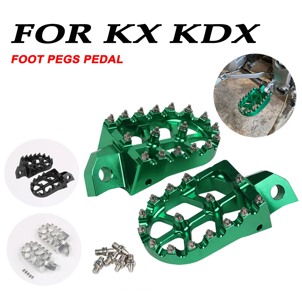 For KAWASAKI KDX200 KDX220 KDX250 KX125 KX250 KX500 KDX 220 250 KX 125 Dirt Bike Motorcycle Foot Pegs Footpeg Pedals FootRest