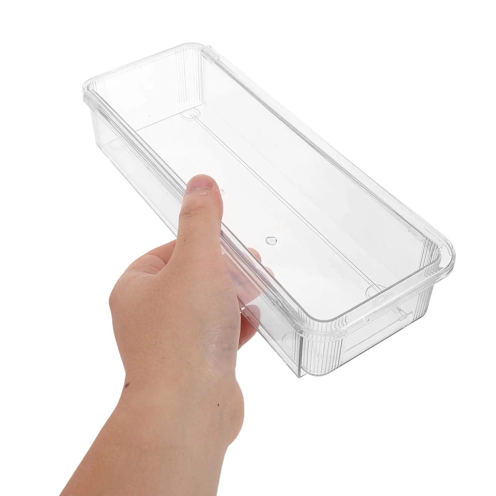 

2Pcs Adjustable Clear Plastic Drawer Organizer Expandable Storage Box for Makeup Cosmetics Kitchen Utensils Vanity Desk