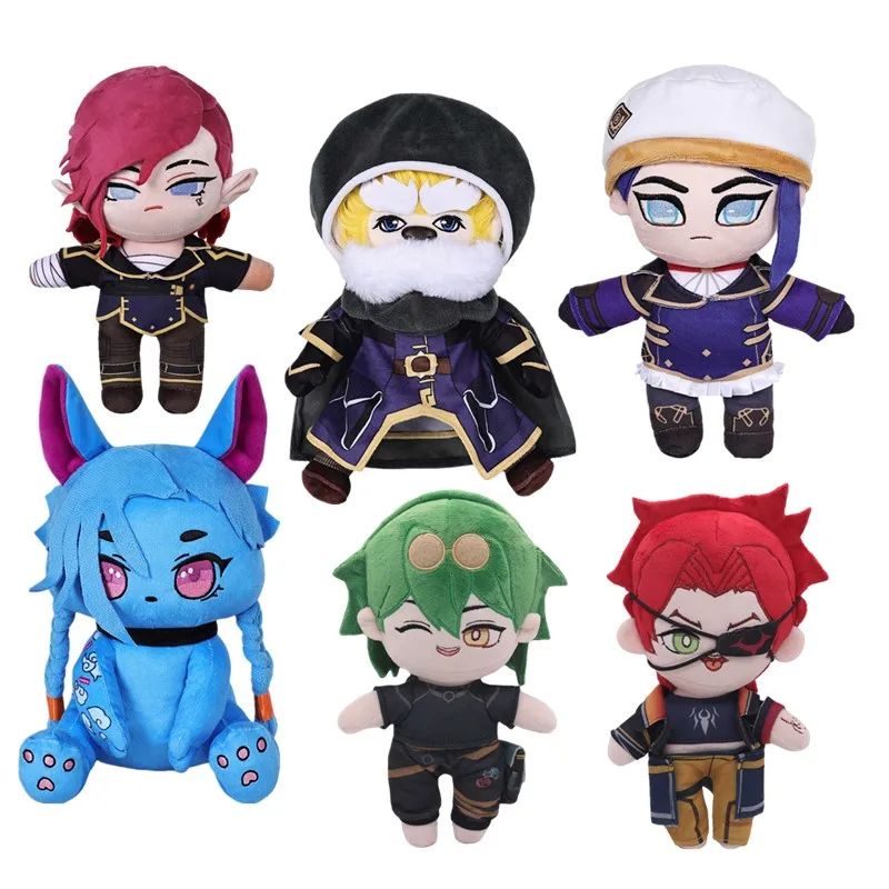 LoL Fantasy Caitlyn Kiramman Cosplay Plush Cartoon Soft Adult/Kids Vi Jinx Plushine Mascot Birthday Xmas Gifts