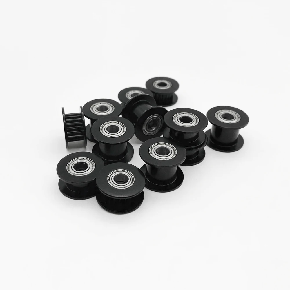 2gt 20 Teeth Black Synchronous Idler Gear With Hole Diameter Of 3/4/5/6/8mm Wide 6/10mm 3d Printer Accessory With Black Bearing