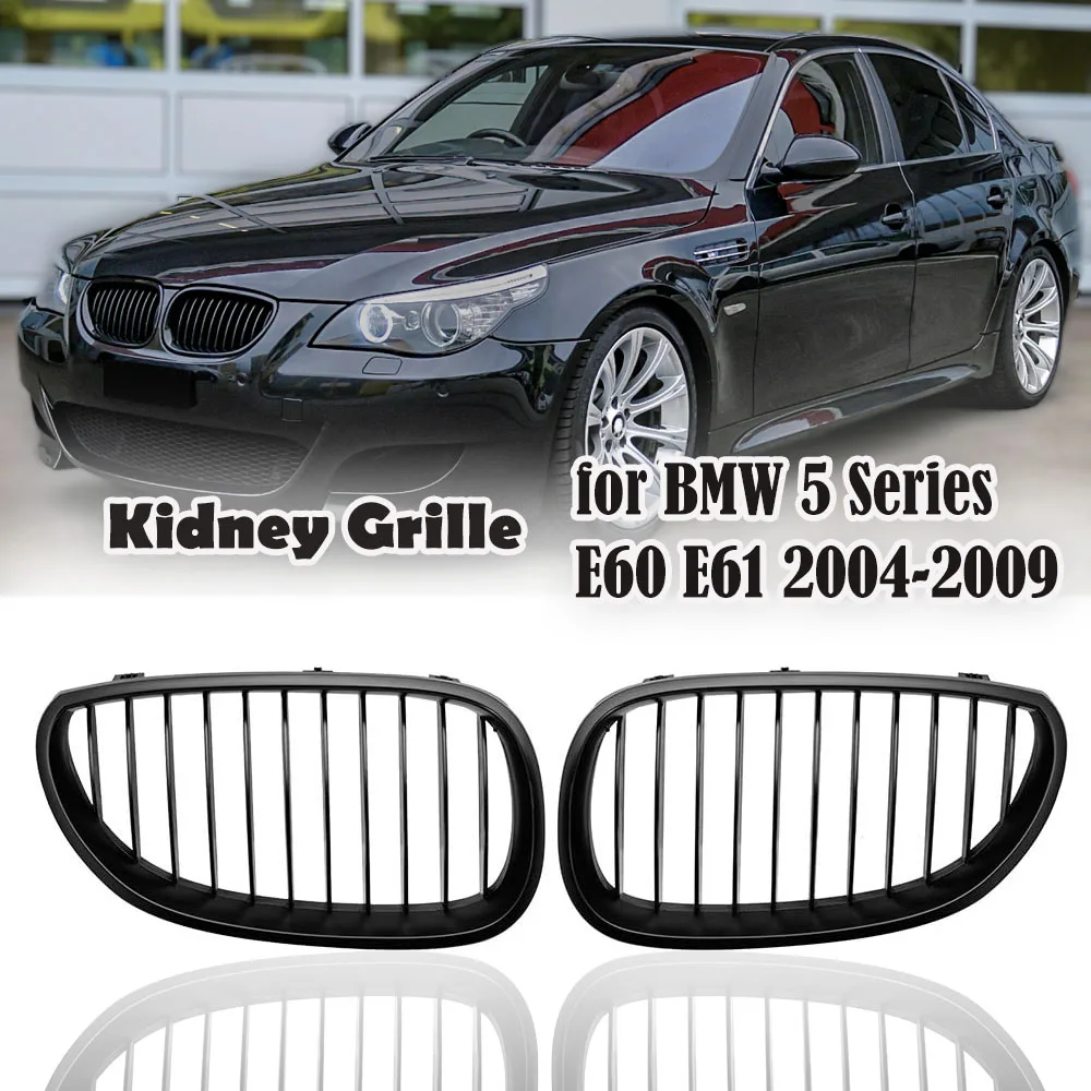 Car Stying Front Hood Kidney Grill Racing Grille Single Line for 5 Series M5 E60 E61 525i 528i 530i 535i 540i 545i 550i 04-09