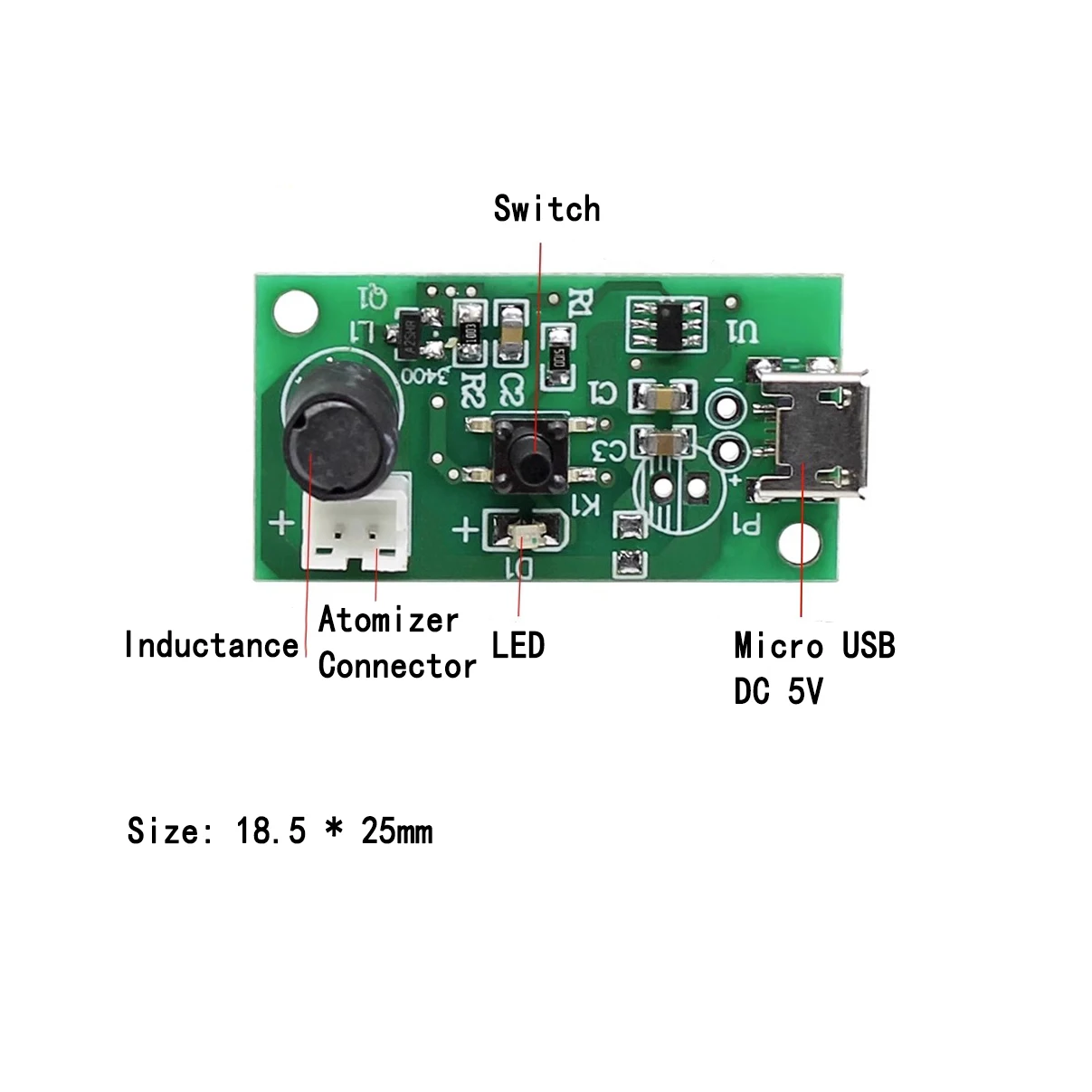 USB Mini Air Umidificador DIY Kits, Névoa Criador e Driver Placa de Circuito, Fogger Atomização, Filme Atomizador Folha, Mini oscilante