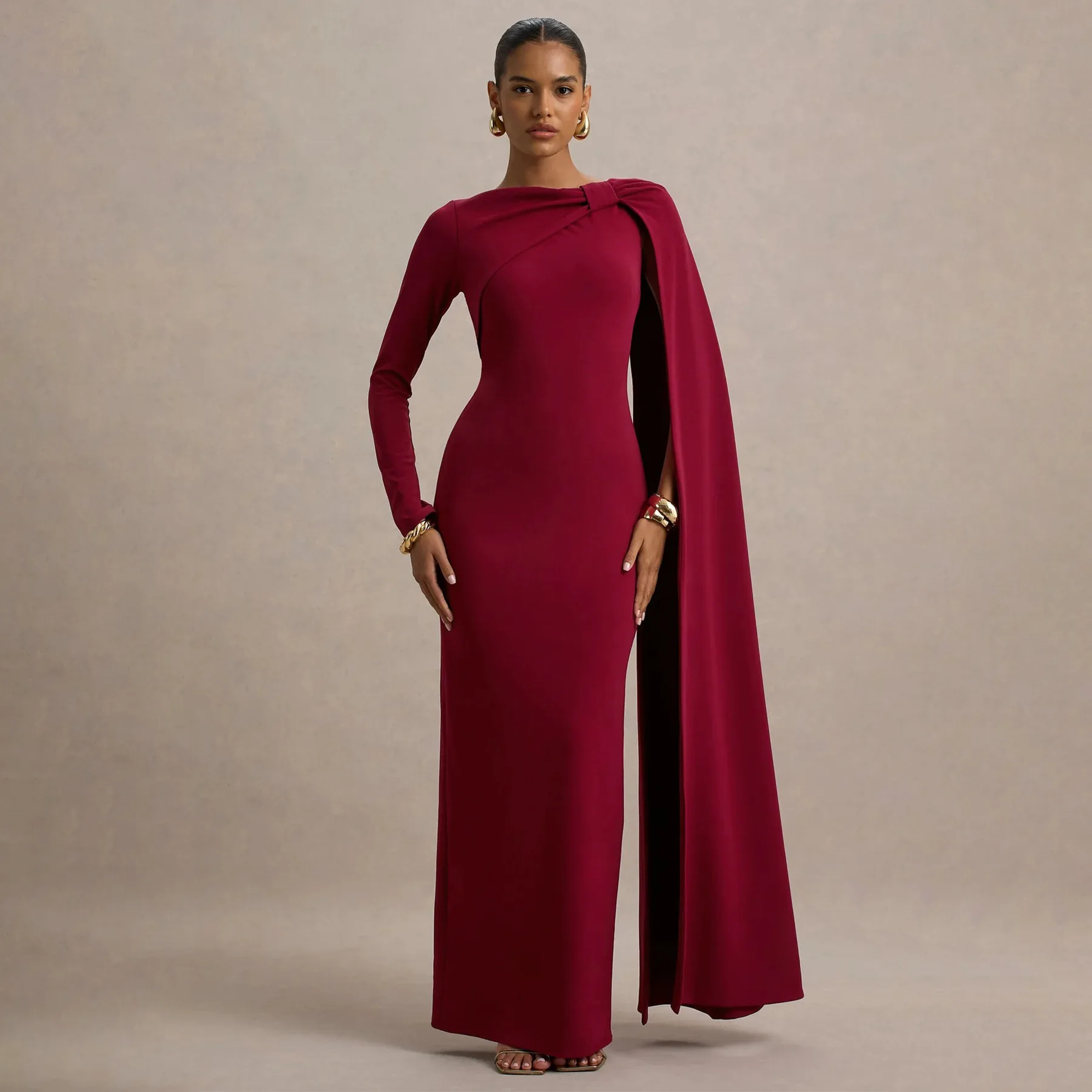 Sister Star Dress Fashion Casual Solid Color One-Shoulder Ribbon Long Sleeve Sexy Bodycon Nightclub Party Dress Outfit Vestidos