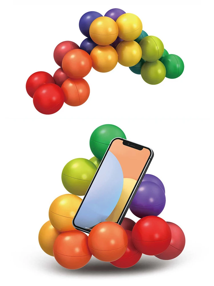 Jouet sensoriel Fidget, boule de couleur éducative, jeu Montessori rotatif 3D pour le Stress et l'anxiété, support pour téléphone, jouet cadeaux de noël