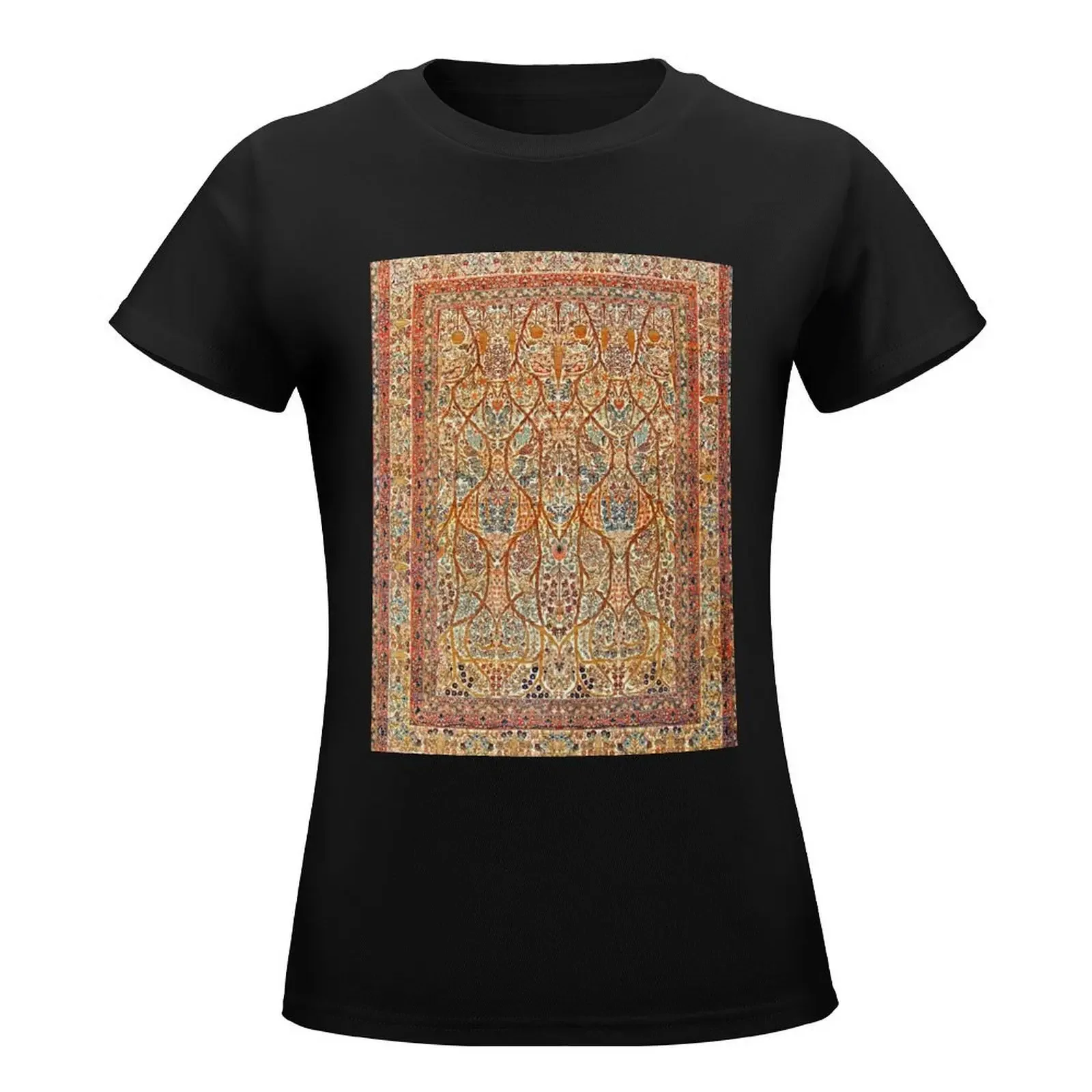 Antique Persian Tabriz Rug Print T-Shirt female tees summer clothes tshirts woman