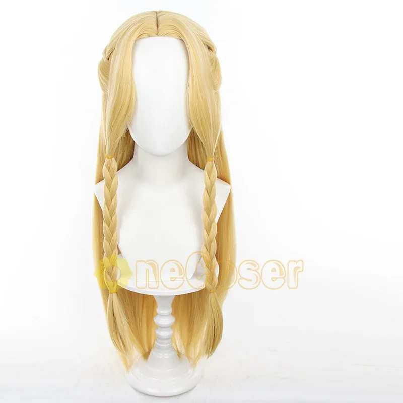 Marcille Donato Cosplay Wig Anime Delicious in Dungeon Blonde Long Hair Ears Hairpin Heat-resistant Fiber Hair Wig Cap Girls