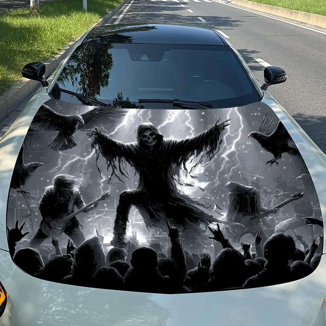 غلاف فينيل للسيارة من Wild Party Live Rock Nether Realm، ملصق غطاء السيارة المقاوم للماء من مادة PVC، عصا ذاتية اللصق مقاومة للخدش