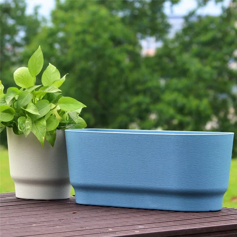 A67P-سلال معلقة على الحائط شبه دائرية على شكل زهرة أواني بلاستيكية مناسبة لسياج الشرفة والحديقة والخارجية والداخلية #4