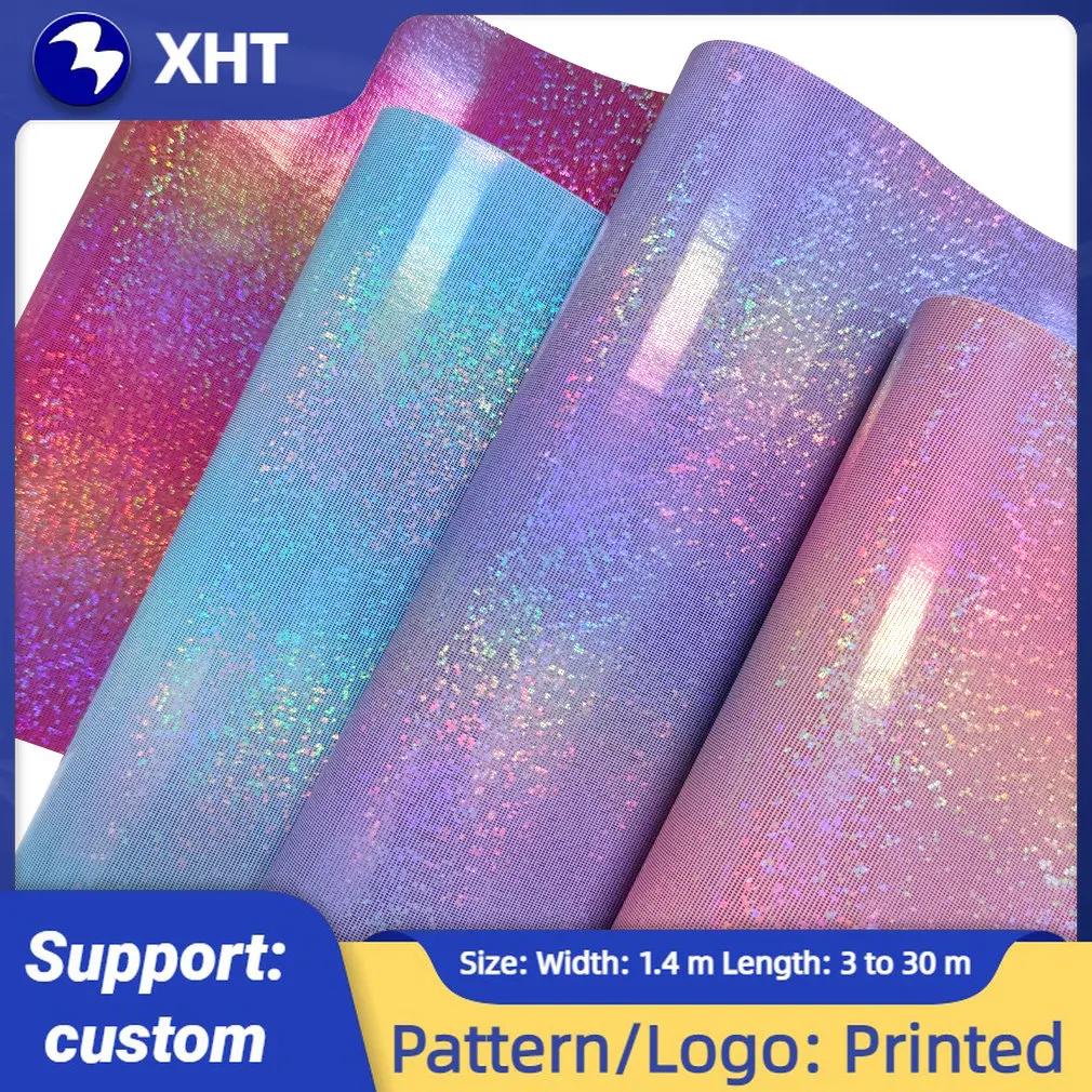 

XHT-421114 Wholesale Hot Stamping foil Leather Holographic Foil leather for Shoe Leather Earring Gift Boxes 30*135CM