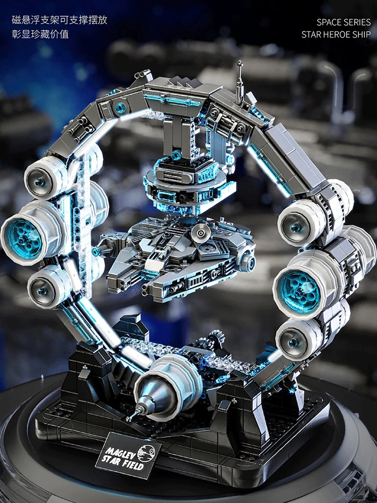 AUF LAGER JQ1122 MOC Idee Suspension Raumschiff Bausteine Ziegel Montage Modell DIY Spielzeug für Jungen Weihnachten Geschenk Sets