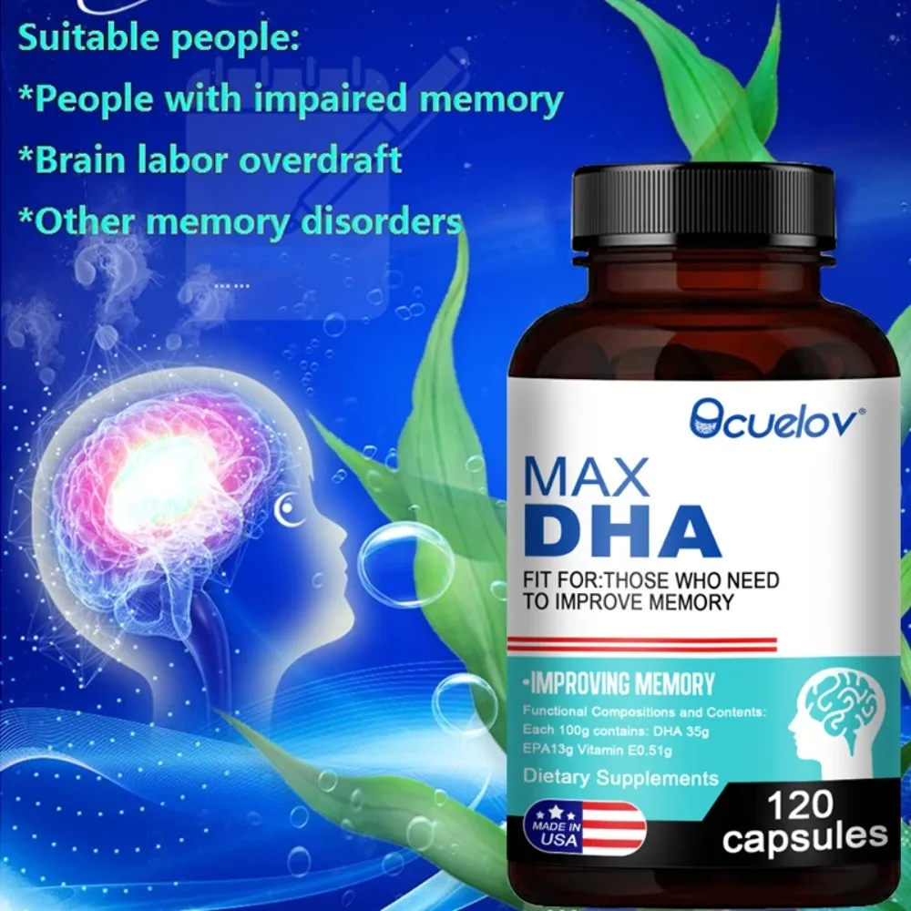 Fish Oil Capsules Rich in DHA Improve Bad Mood Relieve Stress Strengthen Brain Improve Intelligence