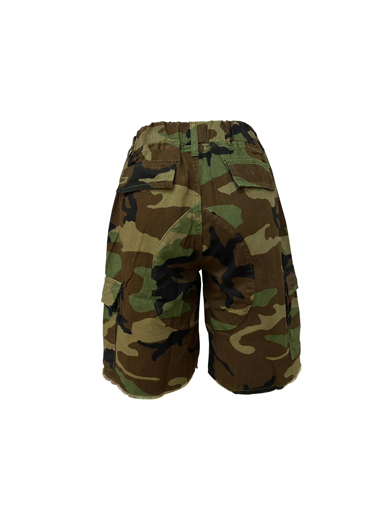 1338 neues Produkt Gummi Taille gedruckt Camo Multi Pocket Casual Damen Shorts