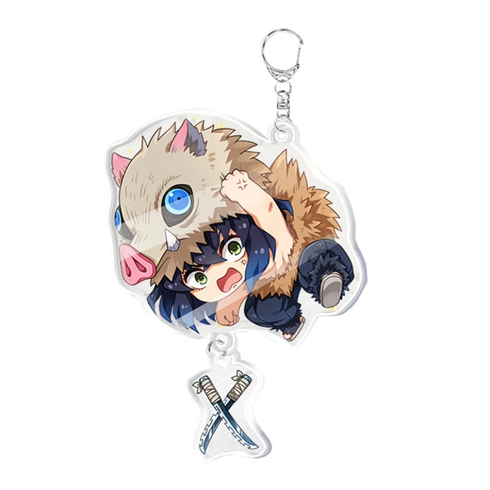 Japanese Anime Keychain Kimetsu No Yaiba Blade of Ghost Kawaii Doll Keyrings Bag Pendant Cosplay Jewelry Holder Kids Fans Gift image 3