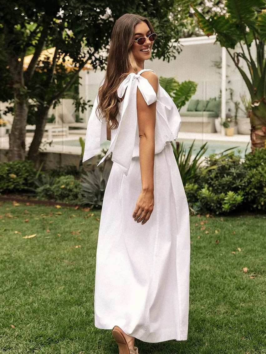 Marthaqiqi Summer Ladies Nightgown Set O-Neck Sleepwear Sexy Tank Tops Pajamas Crop Top Nightwear Long Skirt Female Nightie Suit