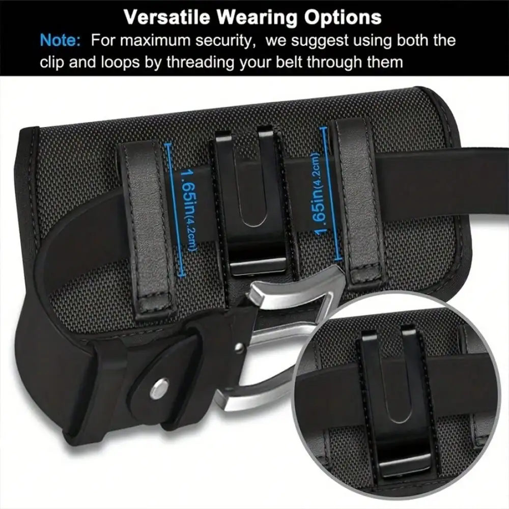 Outdoors Sports Waist Pack Phone Bag Fashion Simple Black Waist Bag  Trendy Versatile Men's Belt Bag Commute Waist Bag image 4