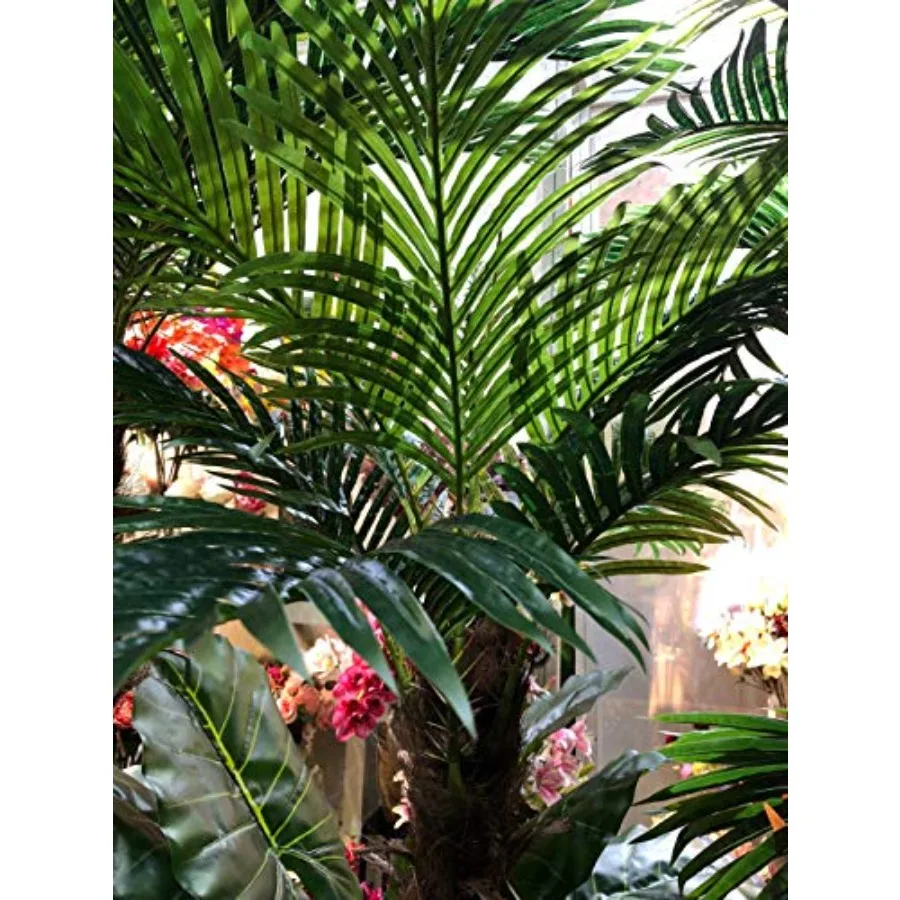 Gorgeous 6 Feet Cycas Revoluta Sago Palm Tree for indoor/outdoor use, polyethylene material, green color, realistic texture and
