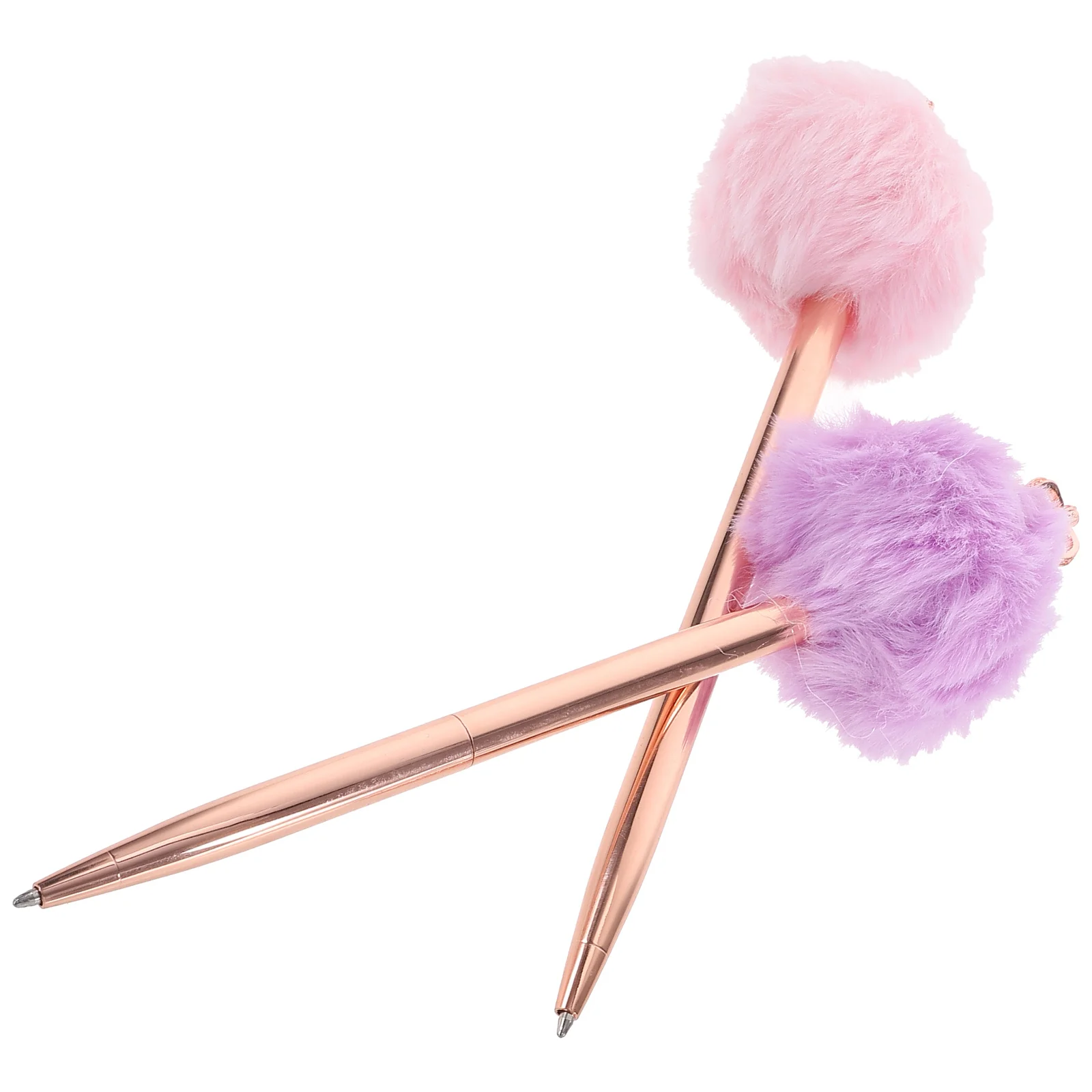 

School Plush Pens Crown Metal Ballpoint Student Cute Gift Stationery 2pcs Packed Decorate Decorative
