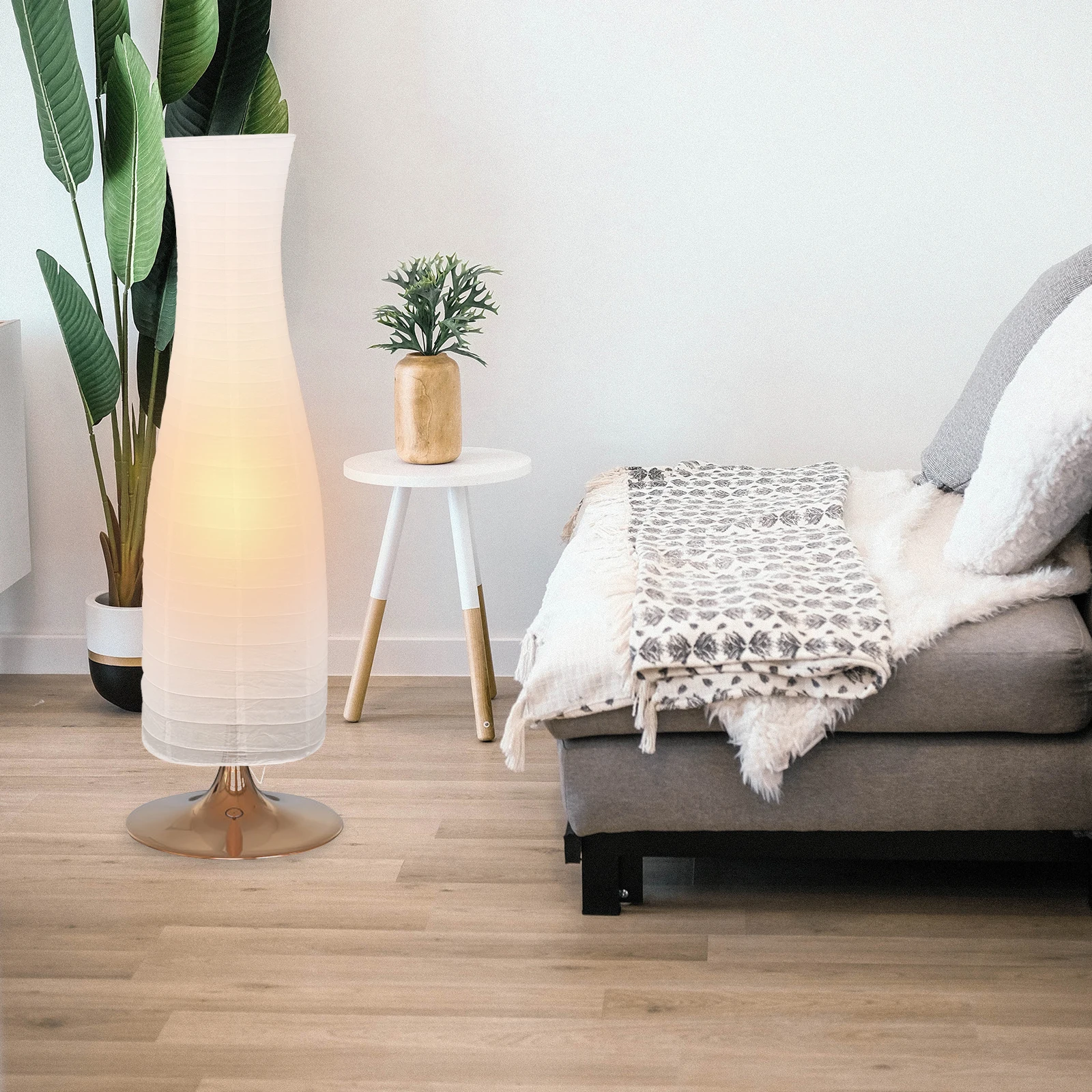 

Foldable Paper Lamp Shade White Floor Light Cover for Living Room Wedding Party Home Decor Oversized Modern Reusable Metal Rice