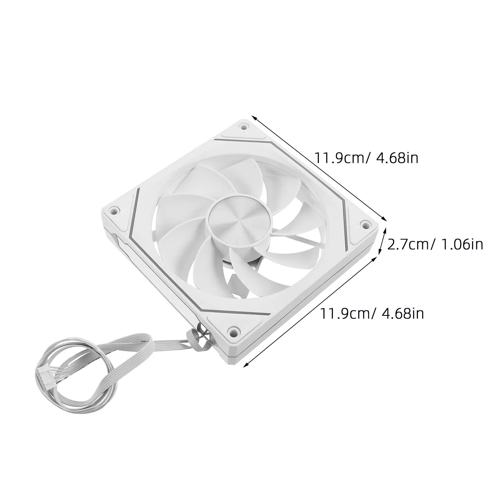 Rgb Silent Pc Case Fan Adjustable Speed 800-1600Rpm Quiet Cooling Enhanced Airflow for Gaming Office Setups Stable Overheating