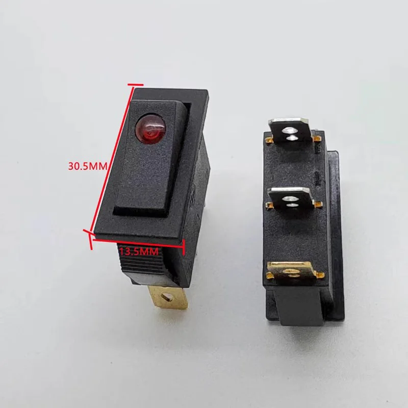 1~5pcs/lot KCD3 15A 250V 3-pin cat eye switch 3-pin boat-shaped switch red light switch power switch