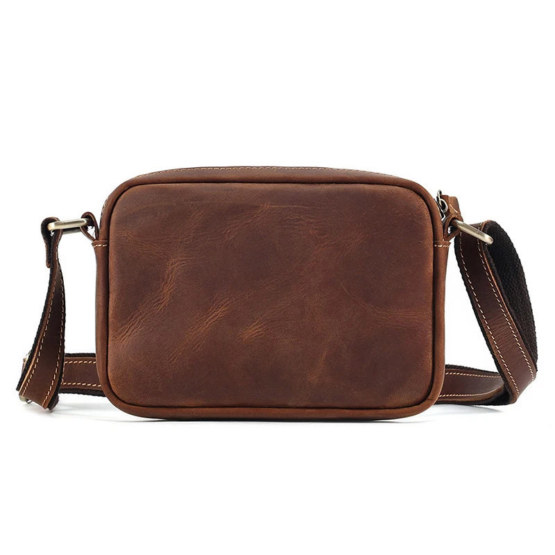 Men's Fanny Pack Waist Bags Purse Genuine Leather Vintage Crazy Horse Hip Belt Bum Pack Loop Man Travel Phone Pouch Gift