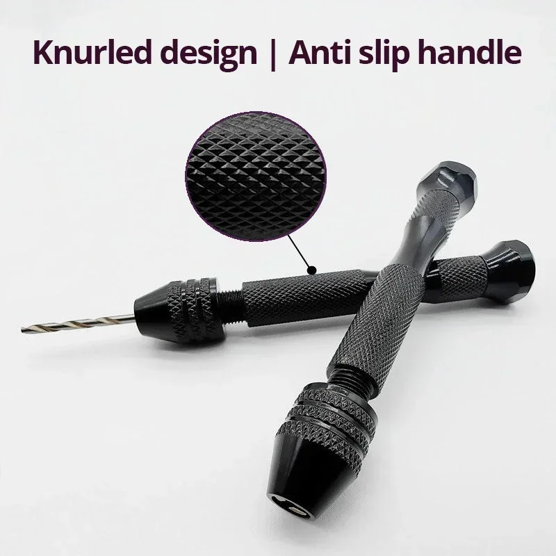 Mini-Werkzeugset mit schwarzem Hand-Spiralbohrer, 10-teilig, gebratener Teig-Spiralbohrer für Holzbearbeitung, Bohren, rotierende Holzlöcher, Werkzeuge – Detail 3