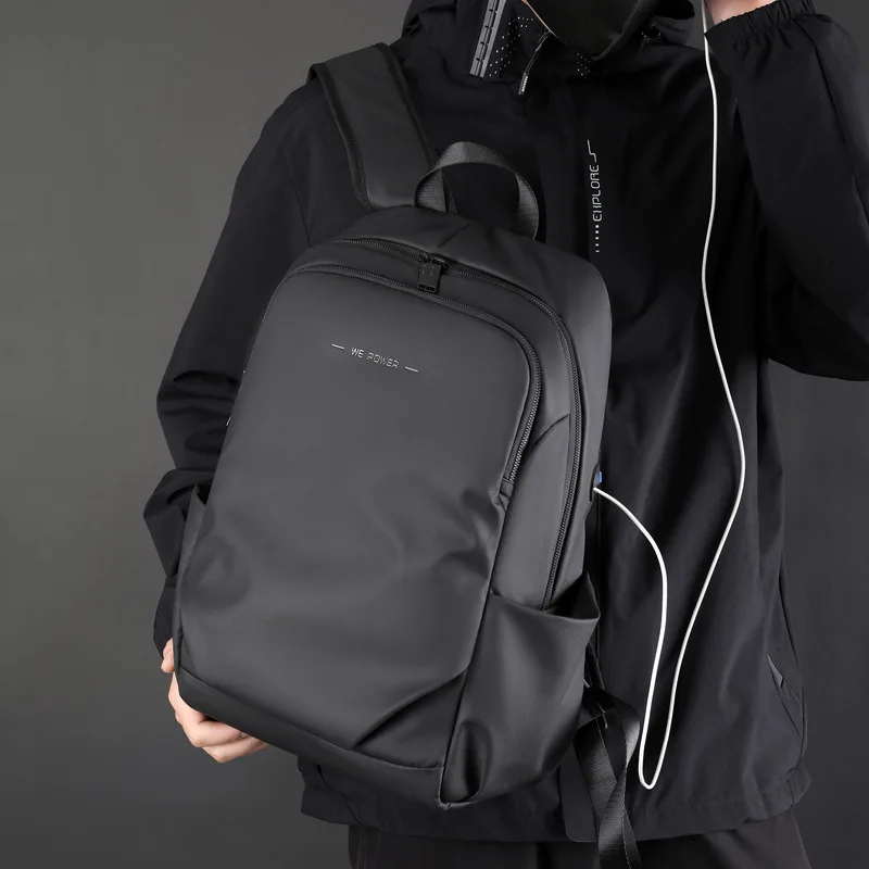 Nylon Men\'s backpack Oxford waterproof package Earphone hole slim bag for men mochila-viaje mochila hombre 가방 Male Female Back