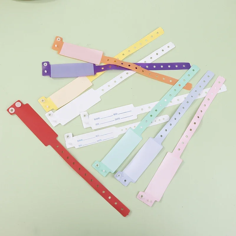 10pcs Disposable Waterproof Plastic Wristband Handwritten Identity Information Disposable Single Use Wristband