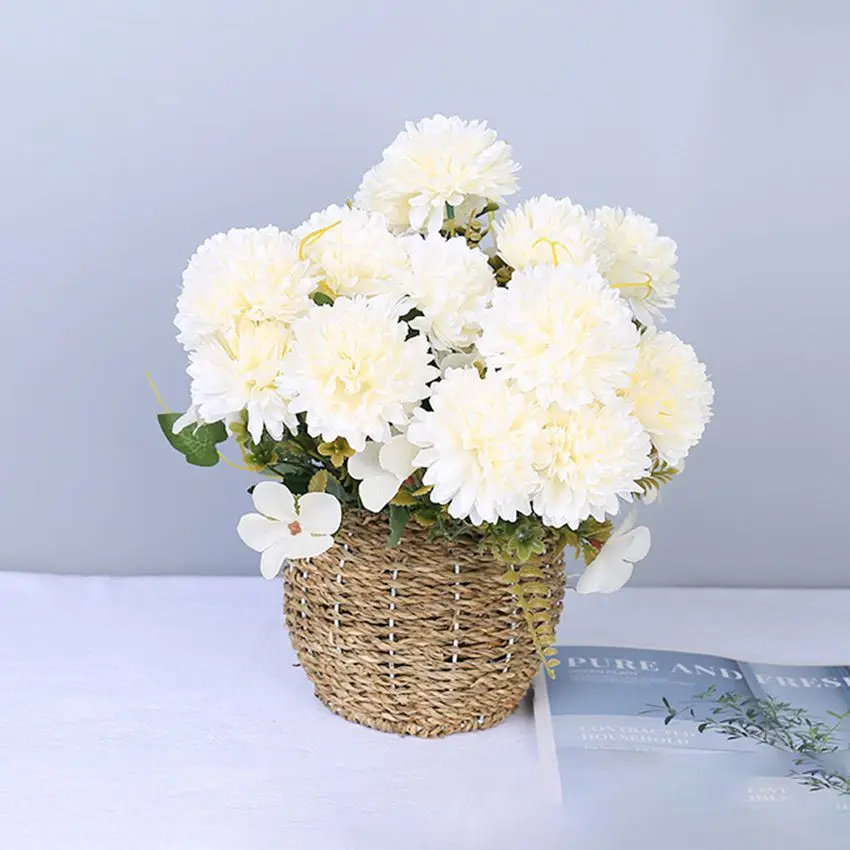 Artificial flower Silk Ball Chrysanthemum Outdoor garden arch Wedding Bridal Bouquet Christmas Home vase Festival party Diy gift